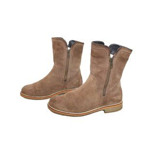 BOS. & CO. Boba Waterproof Wool Lined Side Zip Boot Suede Tan Suede Size 38